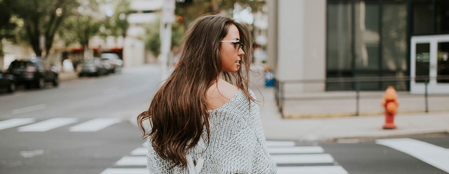a person walking in a crosswalk